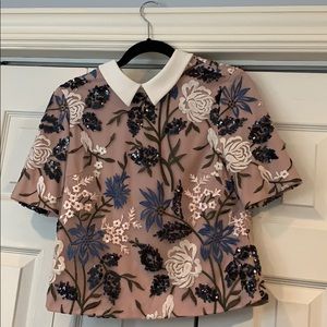 Floral beaded blouse